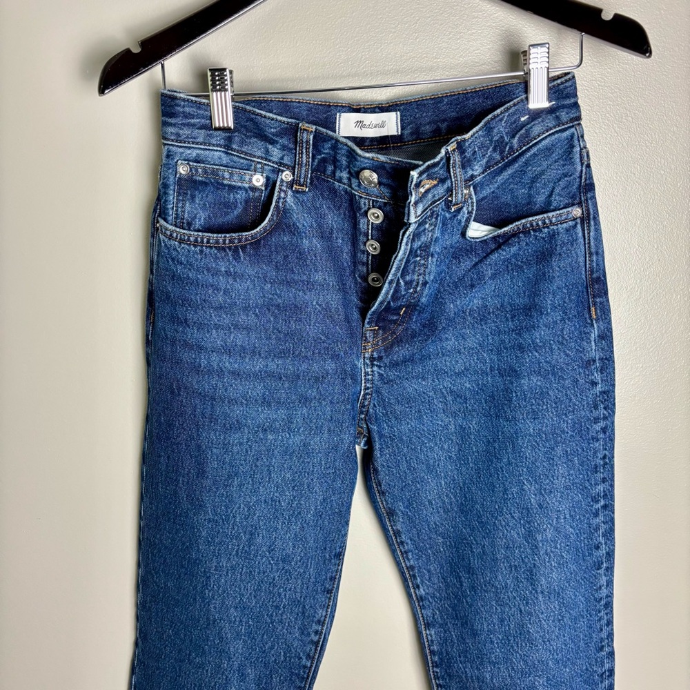 NEW Madewell The Longline Straight Leg Deep Wash McKinney Wash Jeans Size 25 - Picture 7 of 15